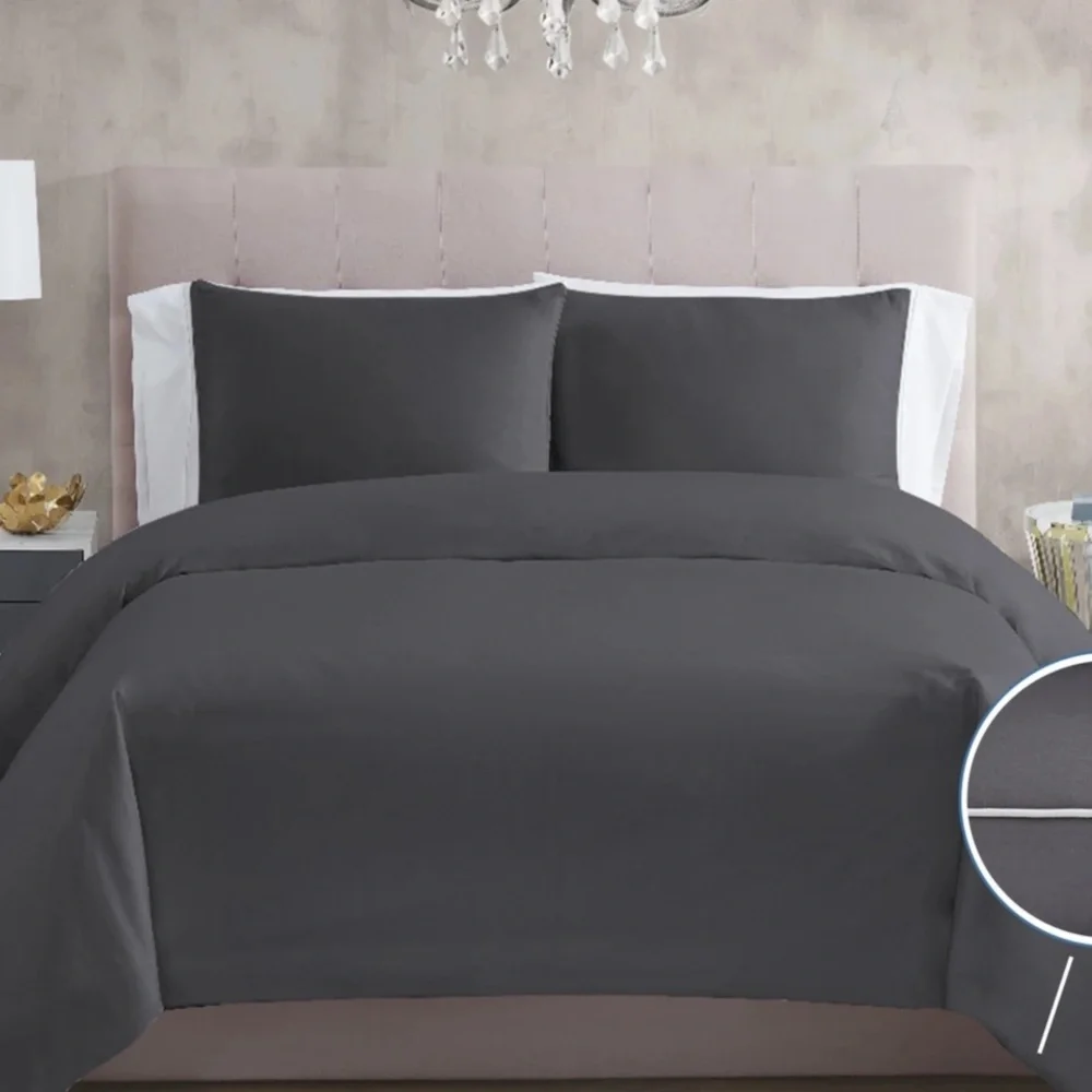 Christian Siriano NY 3 Piece Full/Queen Duvet Set-Dark Gray